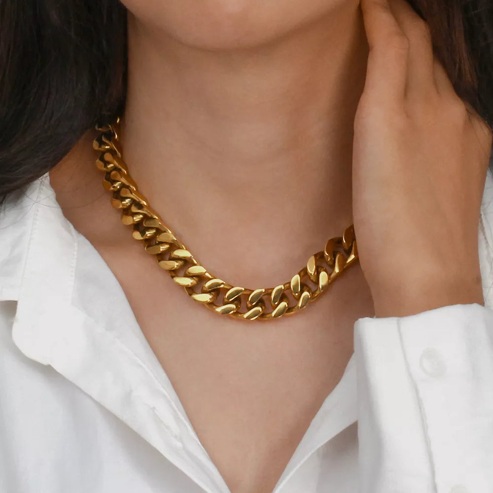 18K Gold-Plated Chain Necklace - alternate necklace view