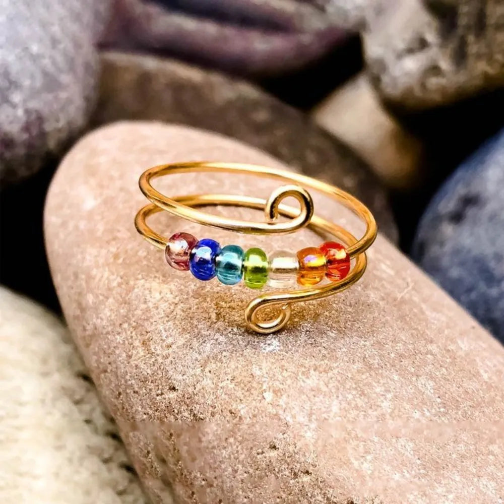 Sterling Silver Bead Wrap Ring in Silver - women's ring