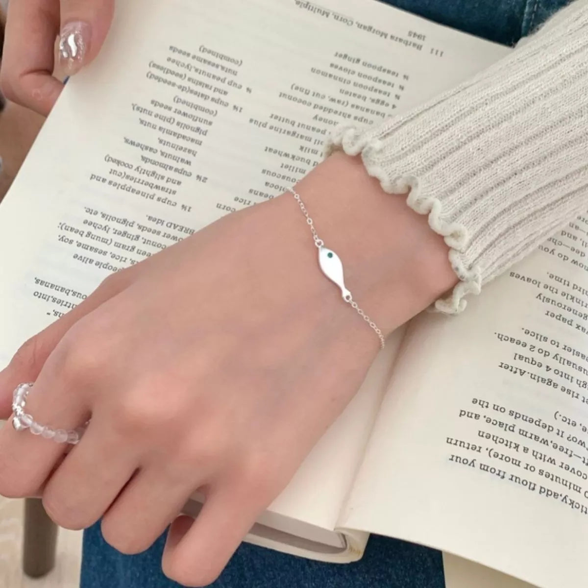 Sterling Silver Fish Bracelet - alternate jewelry view