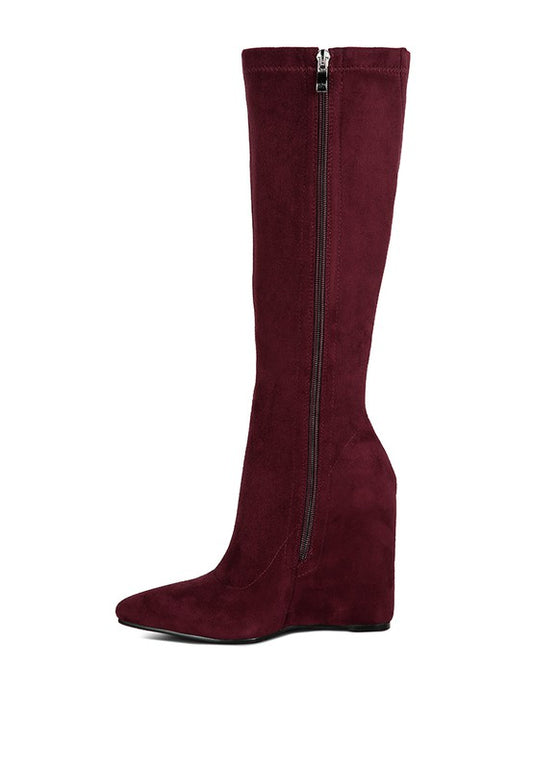 Calf Wedge Heel Boots