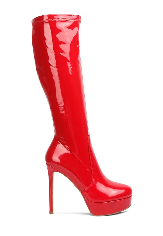 Stiletto Heel Patent Boots