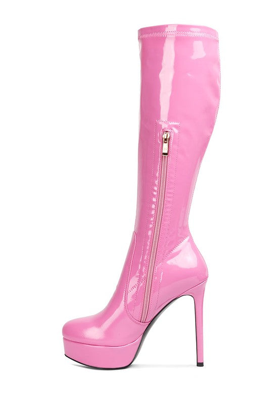 Stiletto Heel Patent Boots