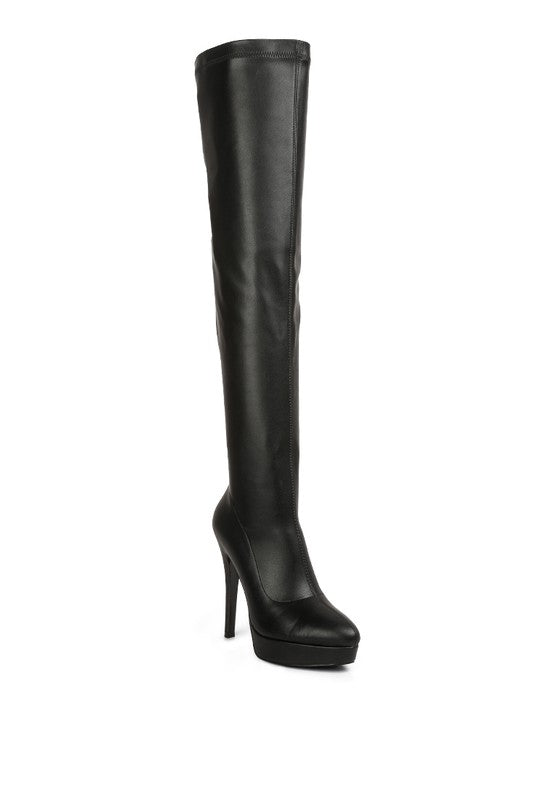 PU High Heel Long Boots