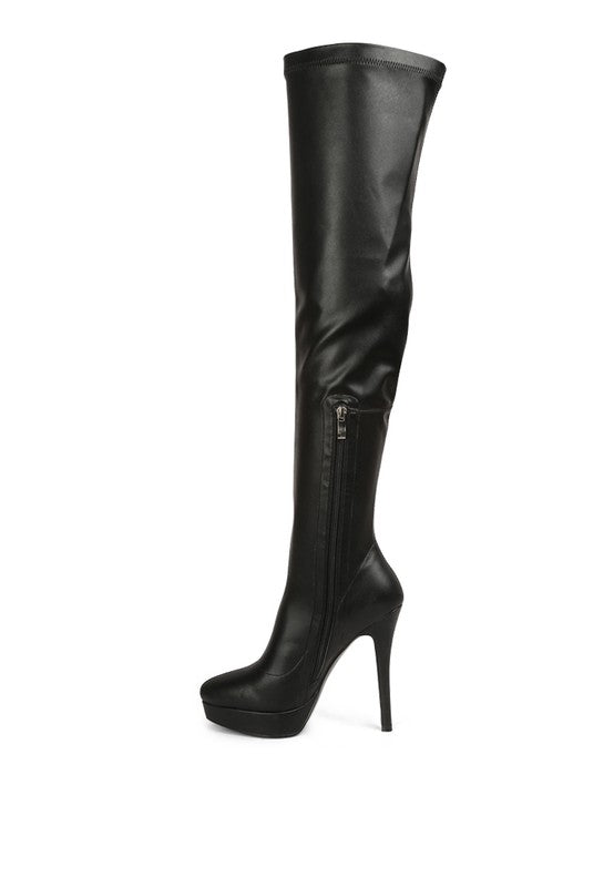PU High Heel Long Boots