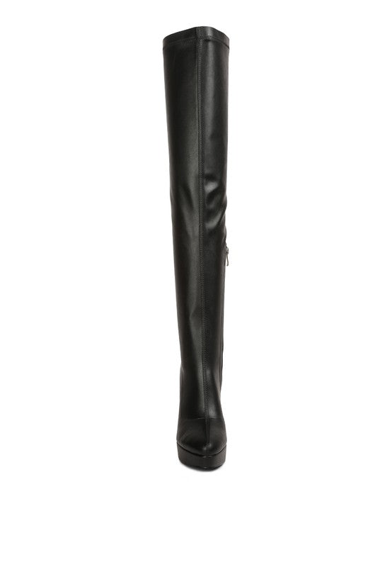 PU High Heel Long Boots