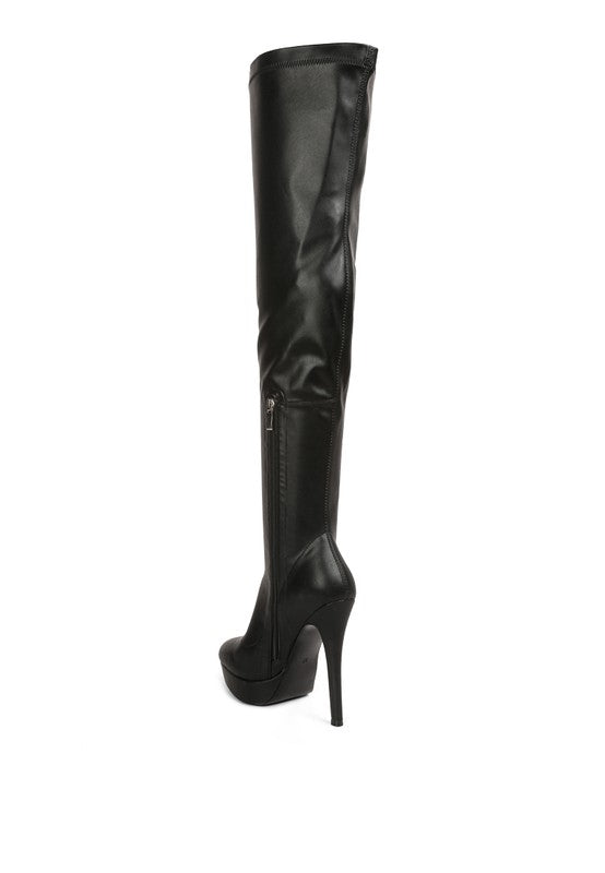 PU High Heel Long Boots
