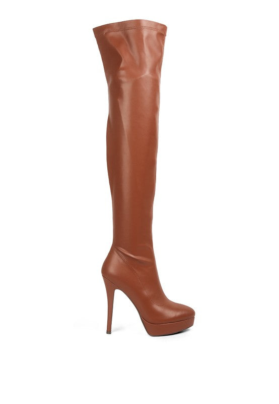 PU High Heel Long Boots