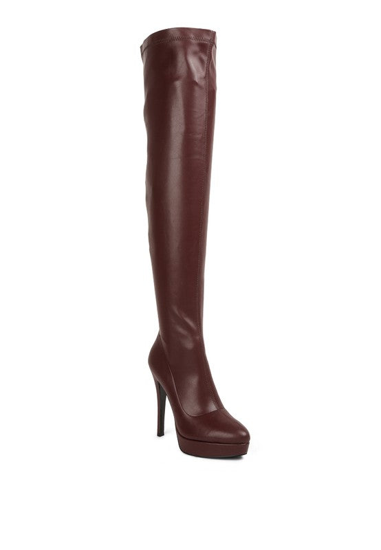 PU High Heel Long Boots