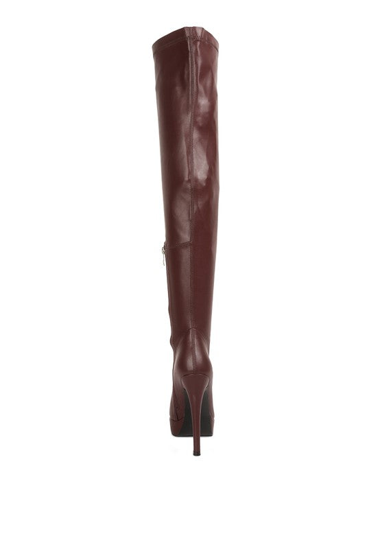 PU High Heel Long Boots