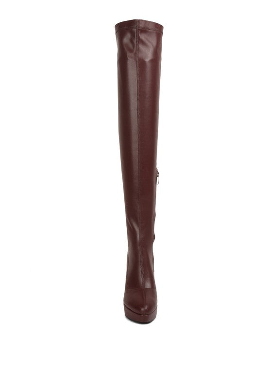 PU High Heel Long Boots