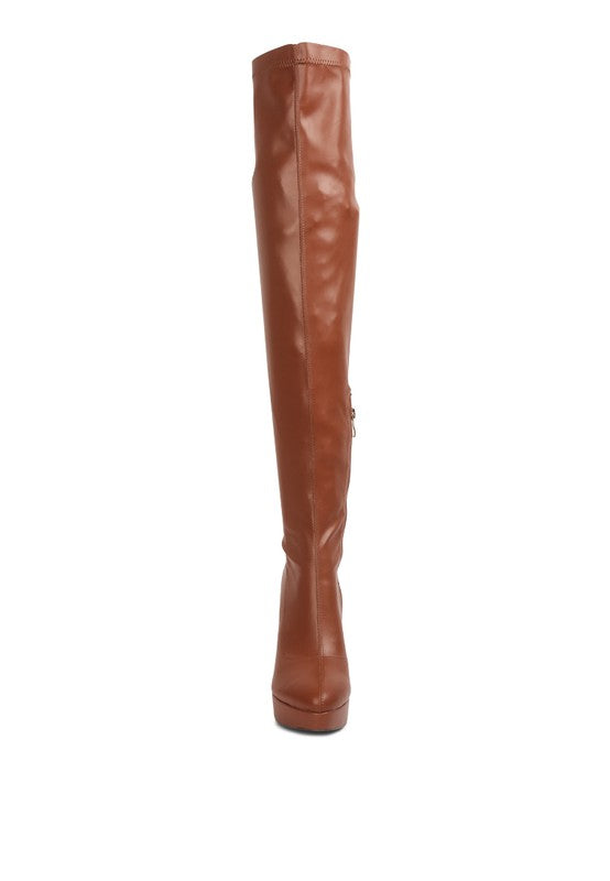 PU High Heel Long Boots