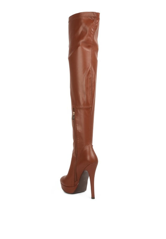 PU High Heel Long Boots