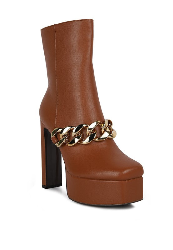 Chunky Chain Ankle Boots