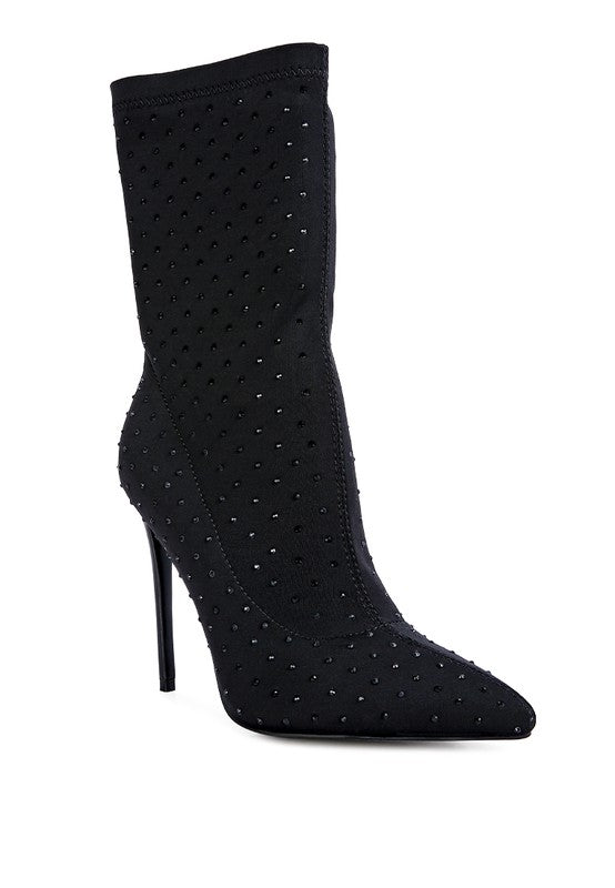 Stretch Lycra Ankle Boots