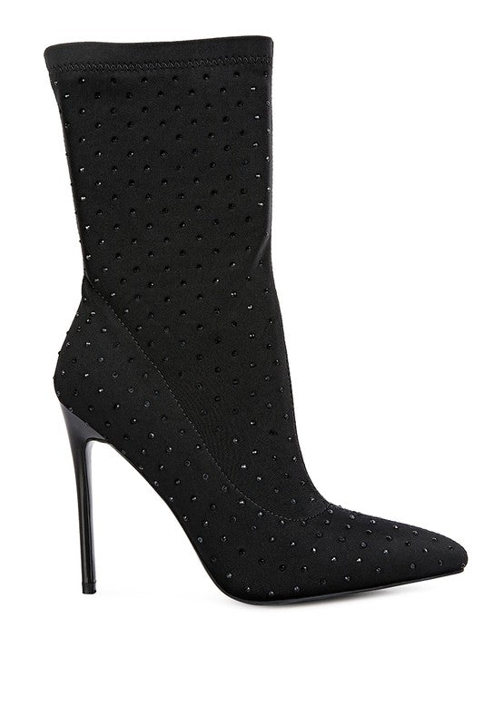 Stretch Lycra Ankle Boots