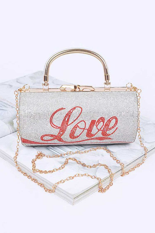 LOVE Rhinestone Clutch Handbag