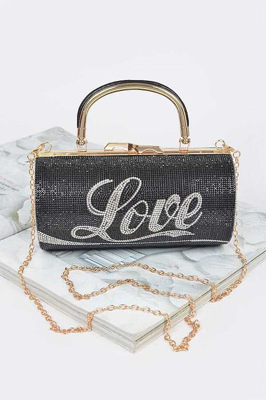 LOVE Rhinestone Clutch Handbag