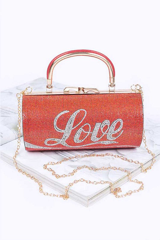 LOVE Rhinestone Clutch Handbag