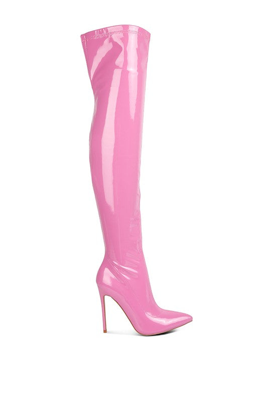 Patent Stiletto Long Boots