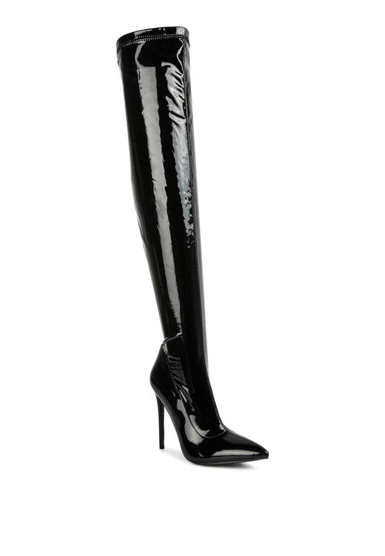 Patent Stiletto Long Boots