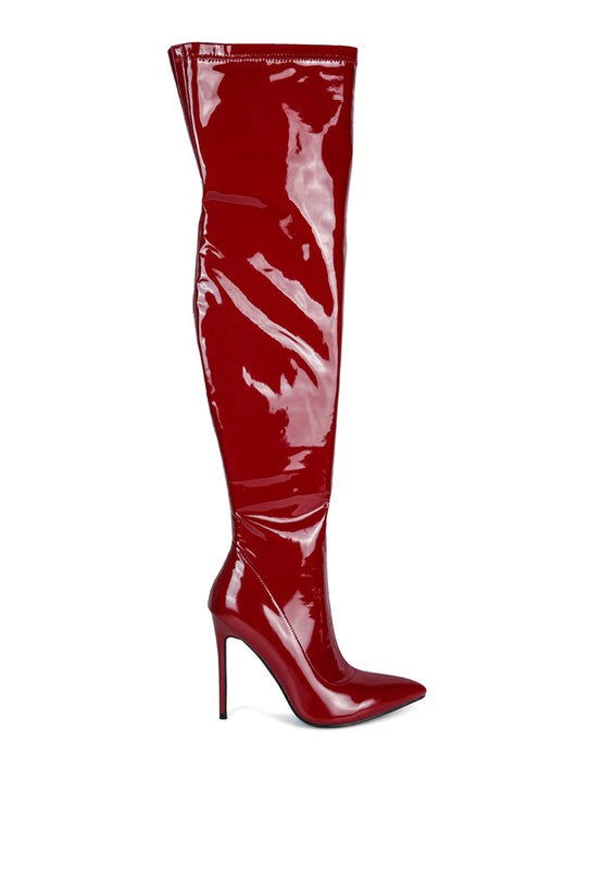 Patent Stiletto Long Boots