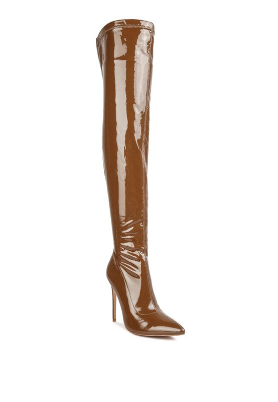 Patent Stiletto Long Boots