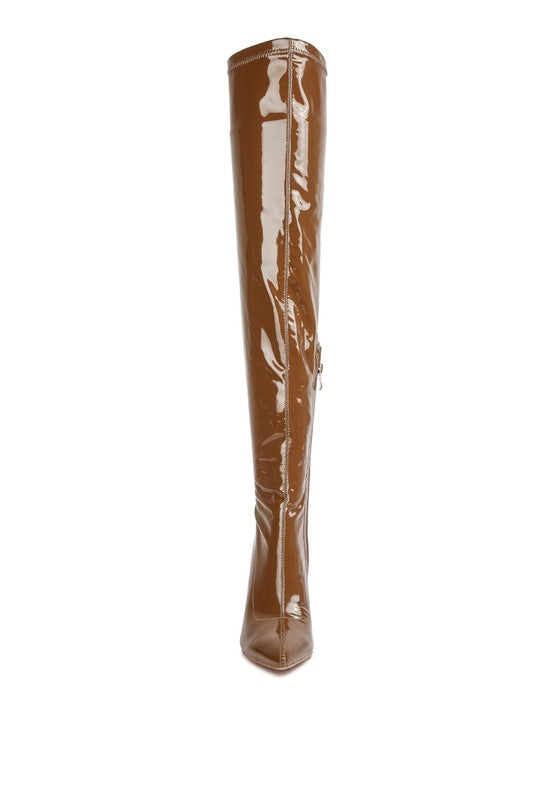 Patent Stiletto Long Boots