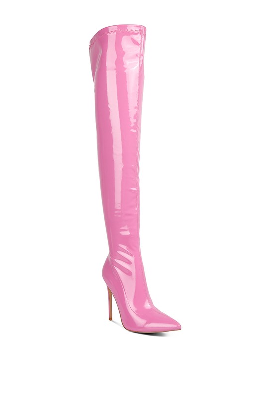 Patent Stiletto Long Boots