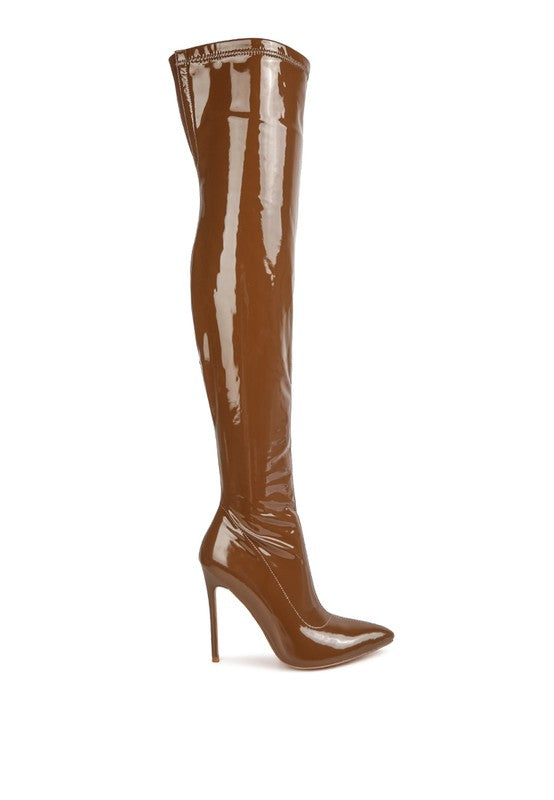 Patent Stiletto Long Boots