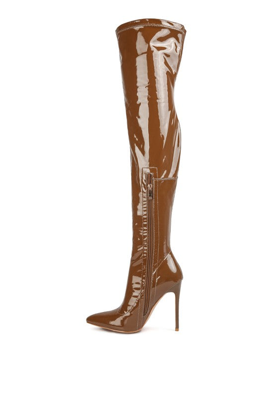 Patent Stiletto Long Boots