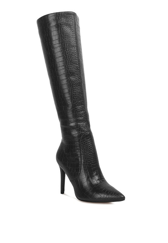 High Heeled Croc Boots