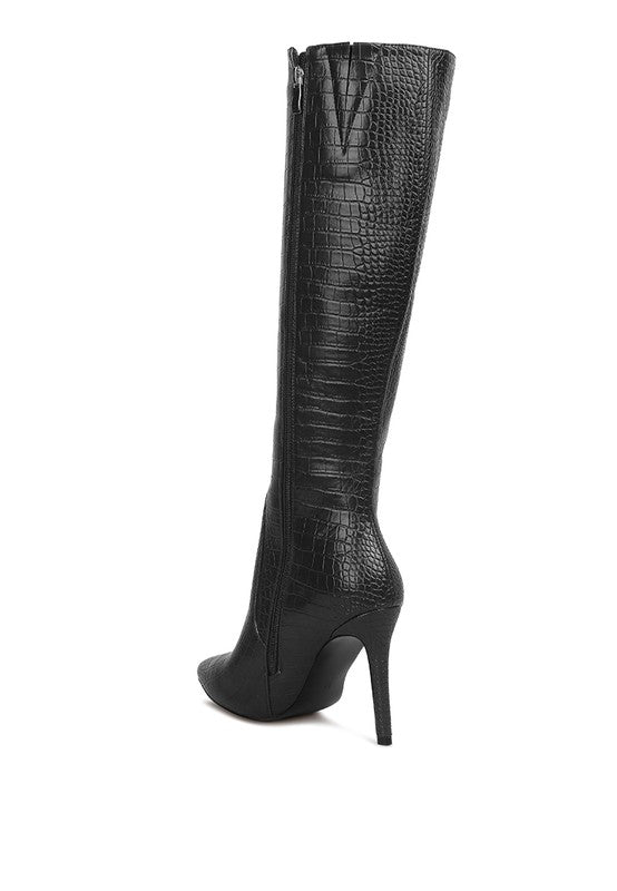 High Heeled Croc Boots
