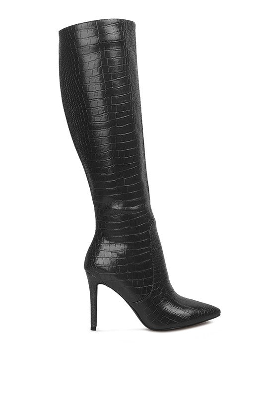 High Heeled Croc Boots