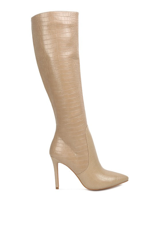 High Heeled Croc Boots