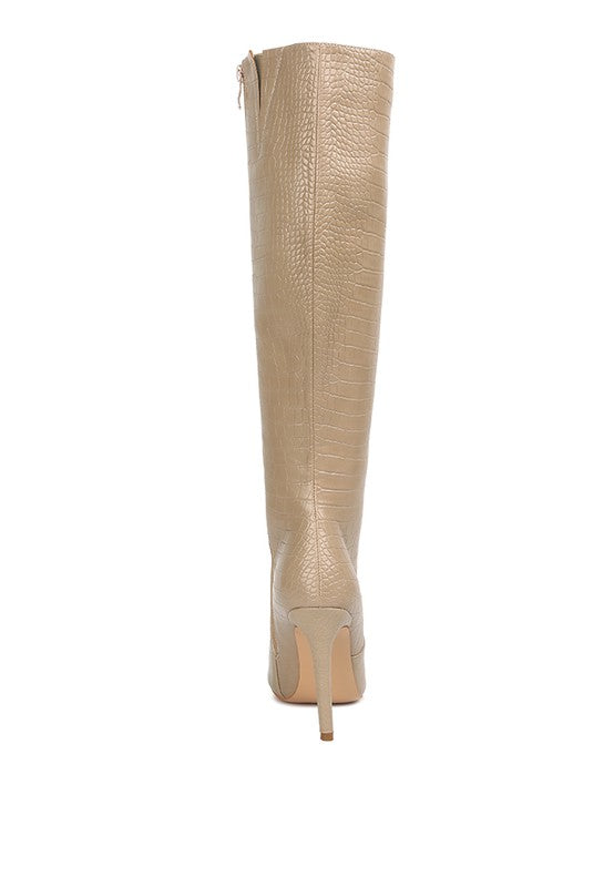 High Heeled Croc Boots