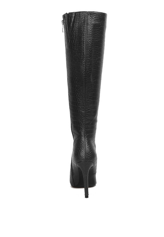 High Heeled Croc Boots