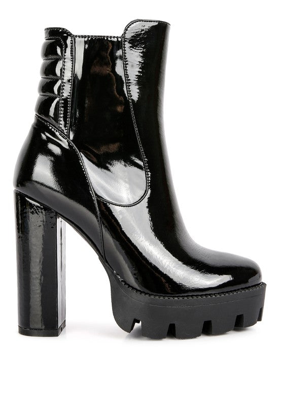 Shiny Patent Ankle Boots