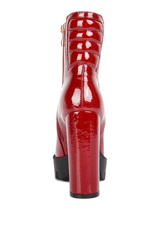 Shiny Patent Ankle Boots