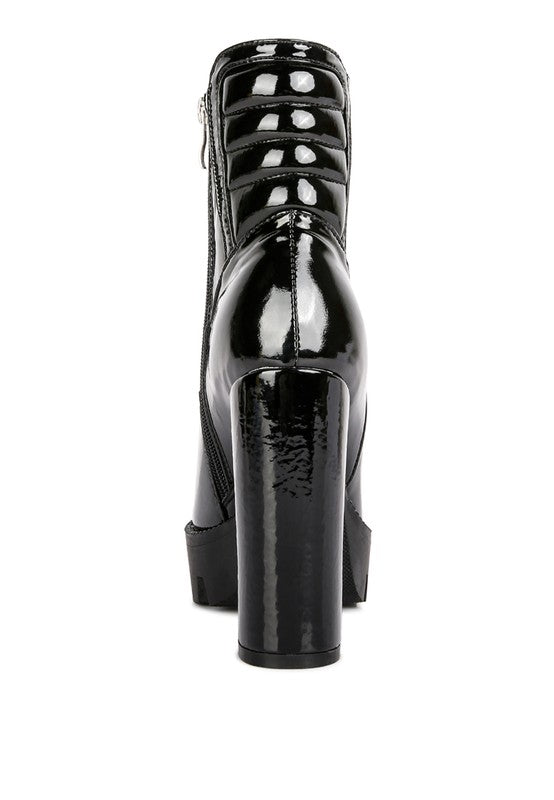 Shiny Patent Ankle Boots
