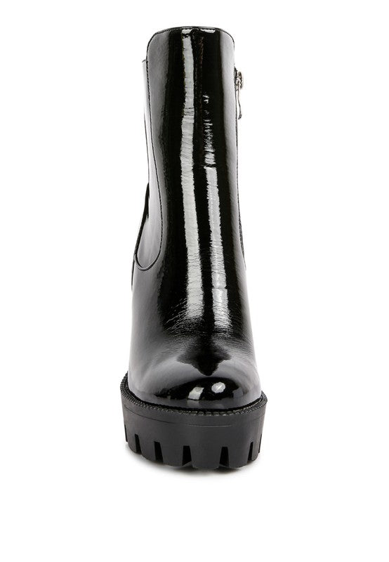 Shiny Patent Ankle Boots