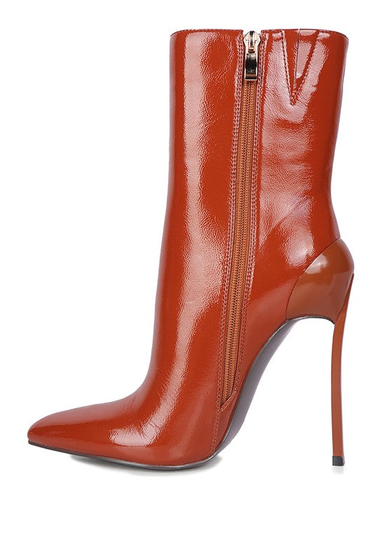 Patent Stiletto Heeled Boot