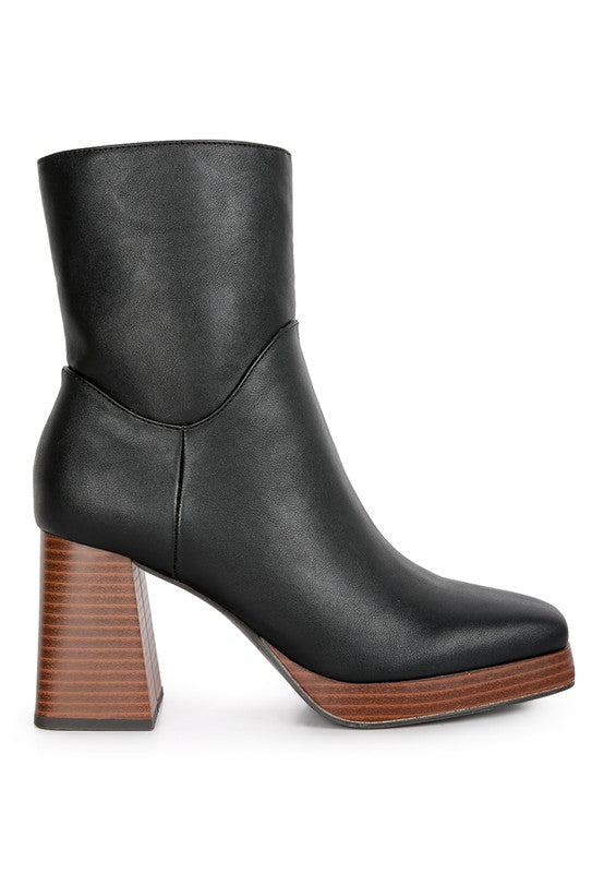 Ankle Platform Block Boots