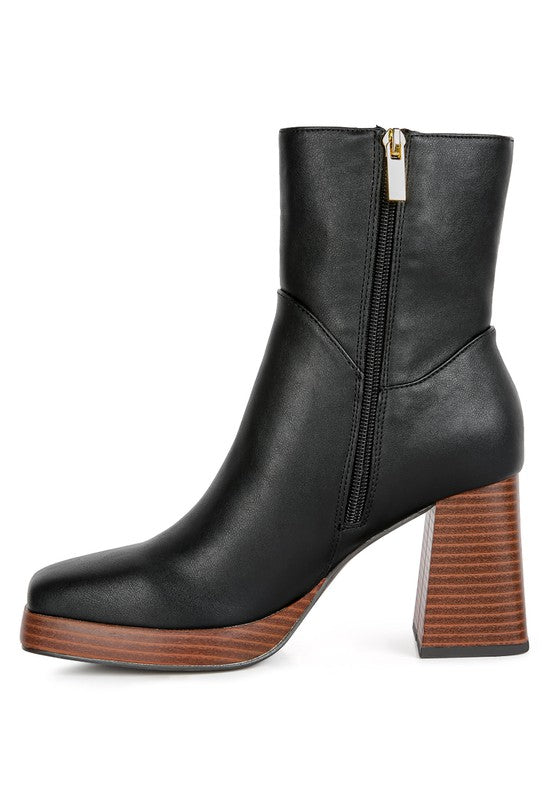 Ankle Platform Block Boots