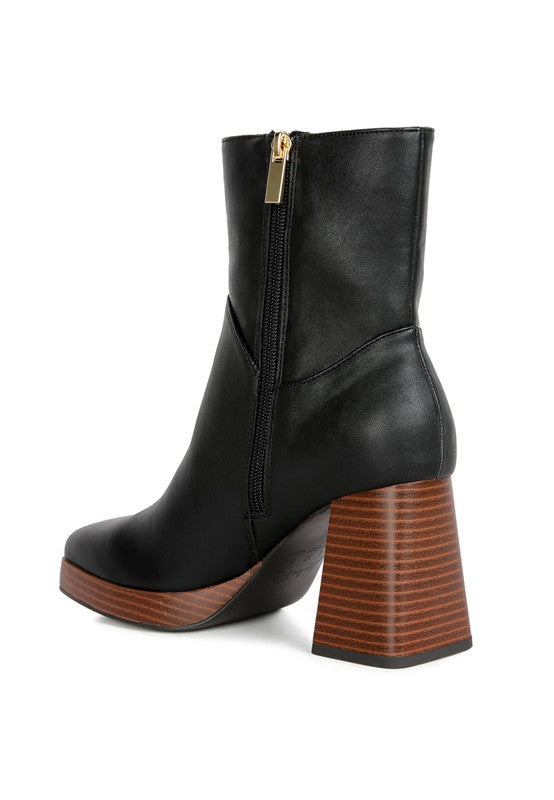 Ankle Platform Block Boots