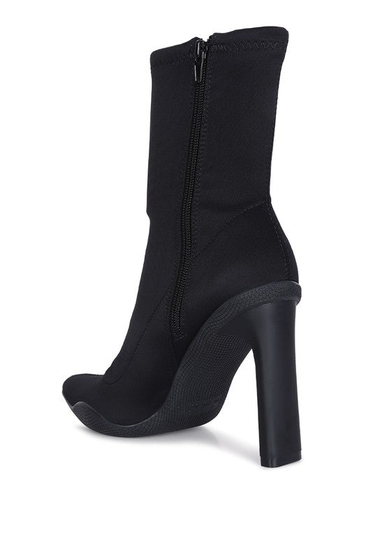 Black Stretch Ankle Boots