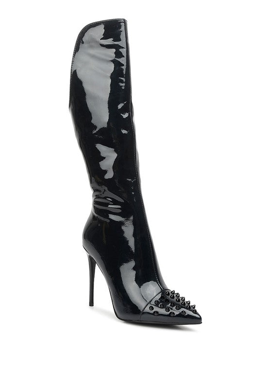 Spike Stiletto Calf Boots