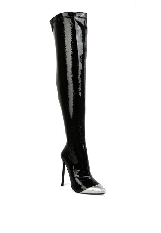 High Heel Patent Boots