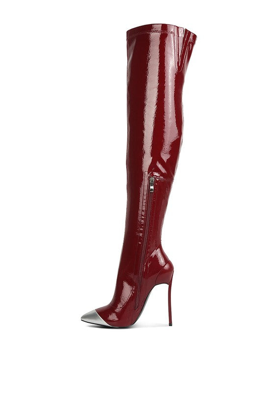 High Heel Patent Boots