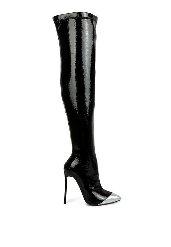 High Heel Patent Boots