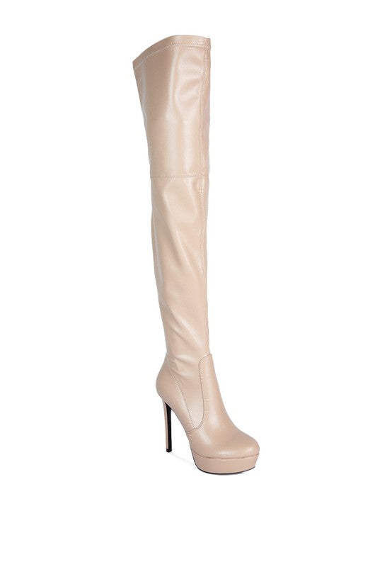 Faux Leather Long Boots